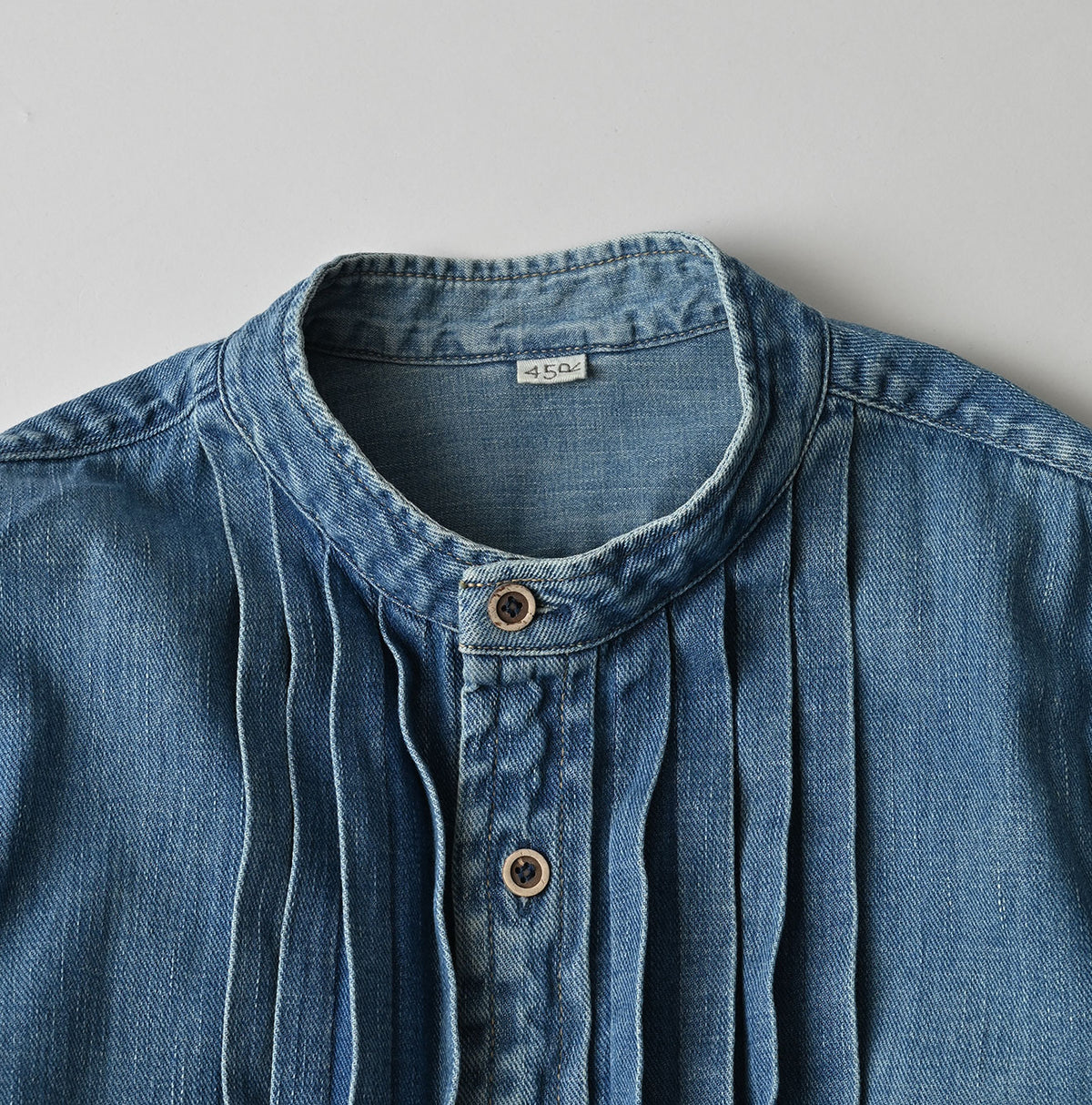 45R 45 Petit Denim Tuck Dress Distressed