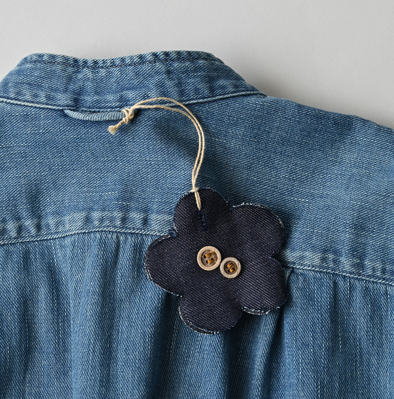 45R 45 Petit Denim Tuck Dress Distressed