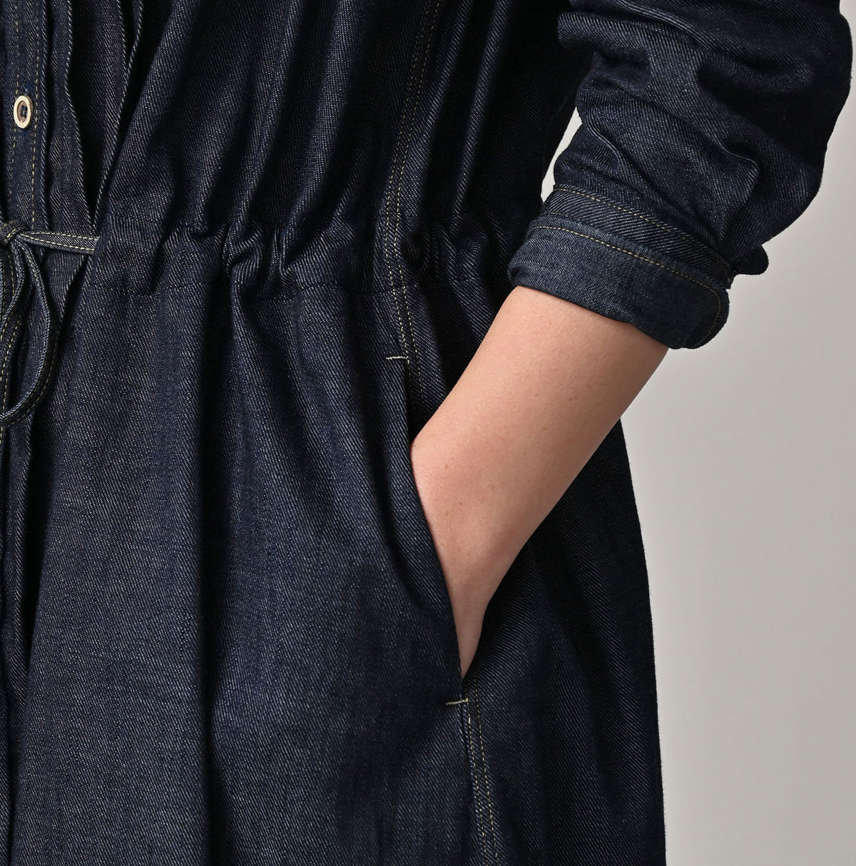 45R 45 Petit Denim Tuck Dress Nou