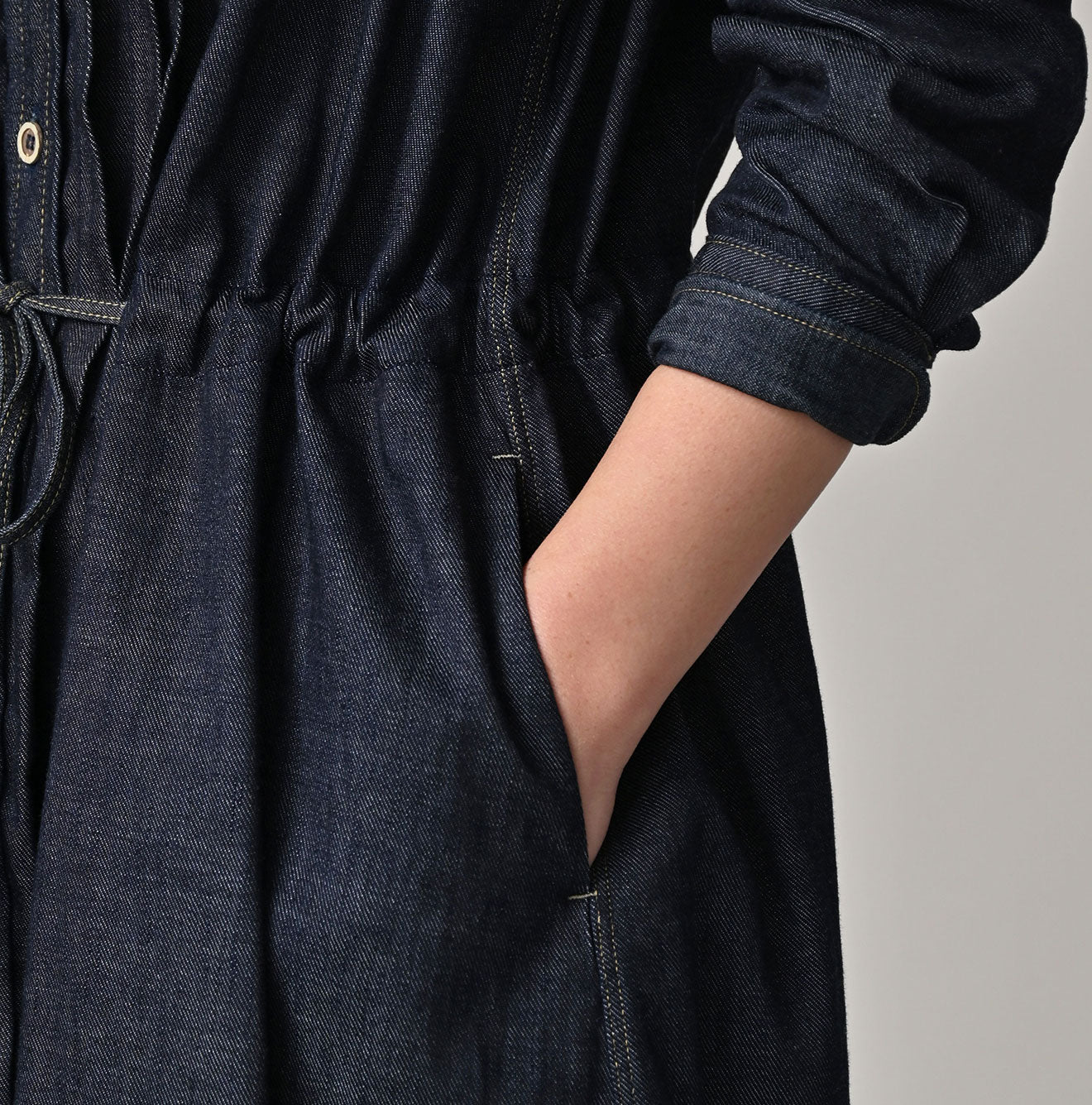 45R 45 Petit Denim Tuck Dress Nou