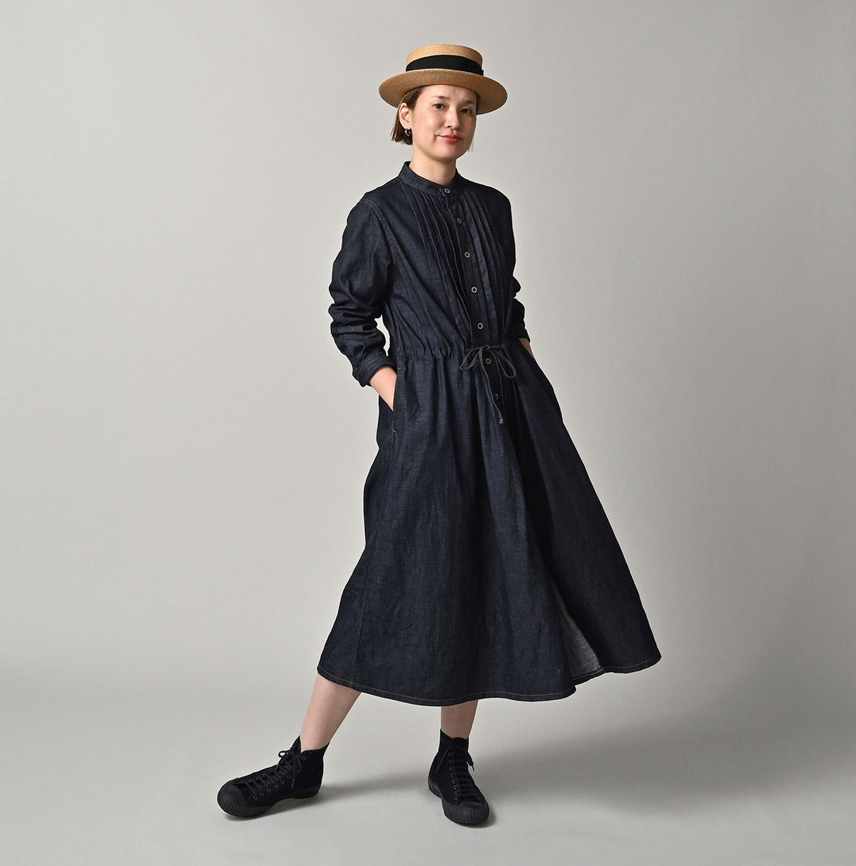 45R 45 Petit Denim Tuck Dress Nou