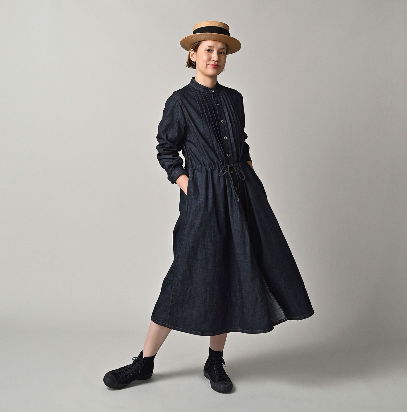 45R 45 Petit Denim Tuck Dress Nou