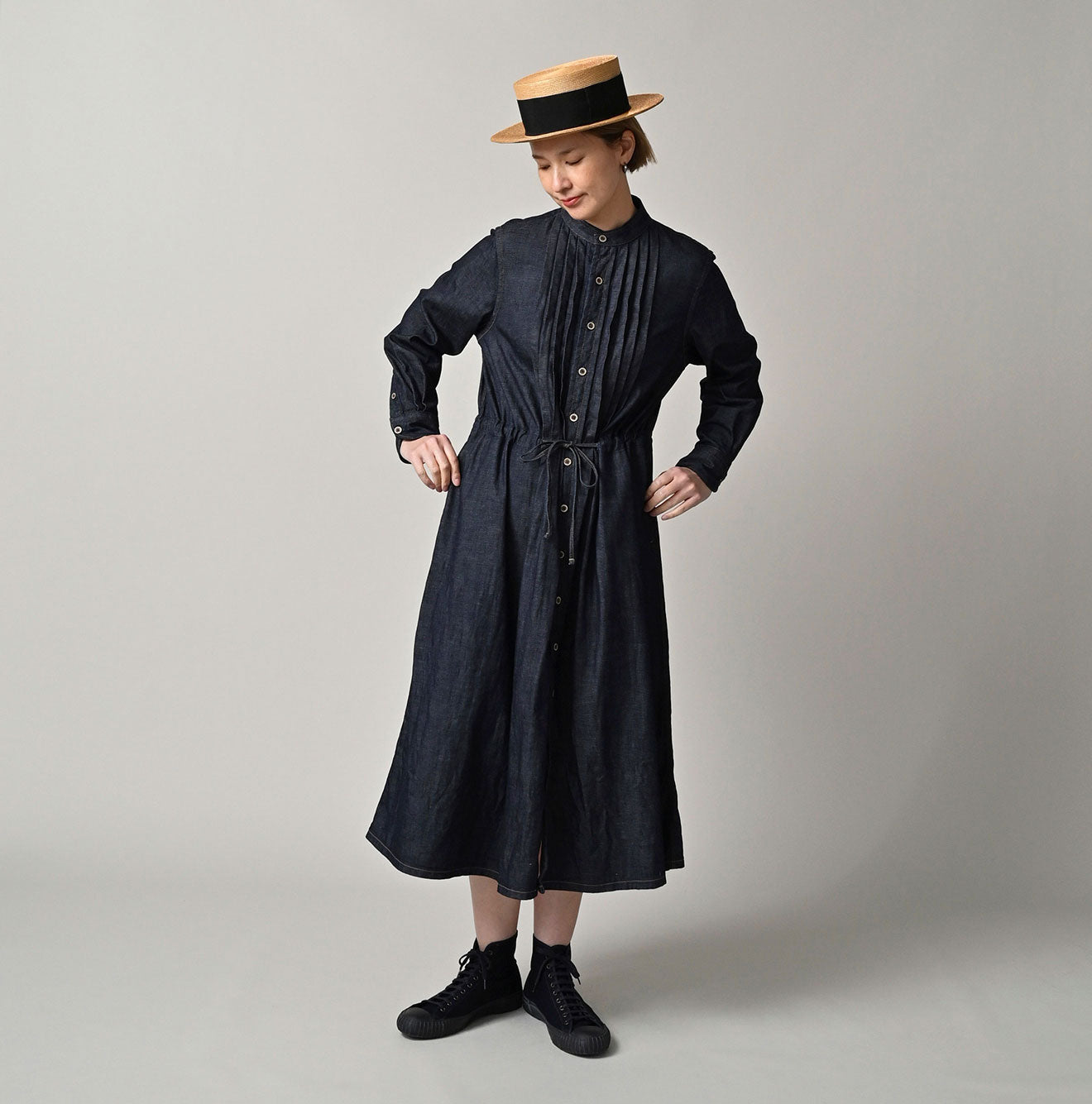 45R 45 Petit Denim Tuck Dress Nou