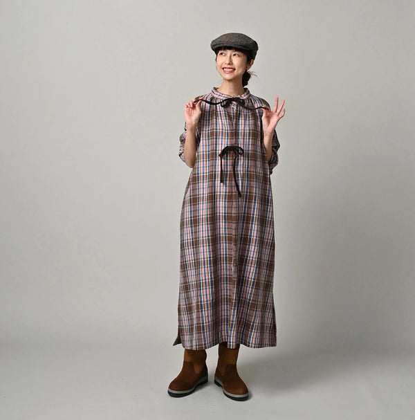 45R Zakkuri Flannel Mountain Smock Dress