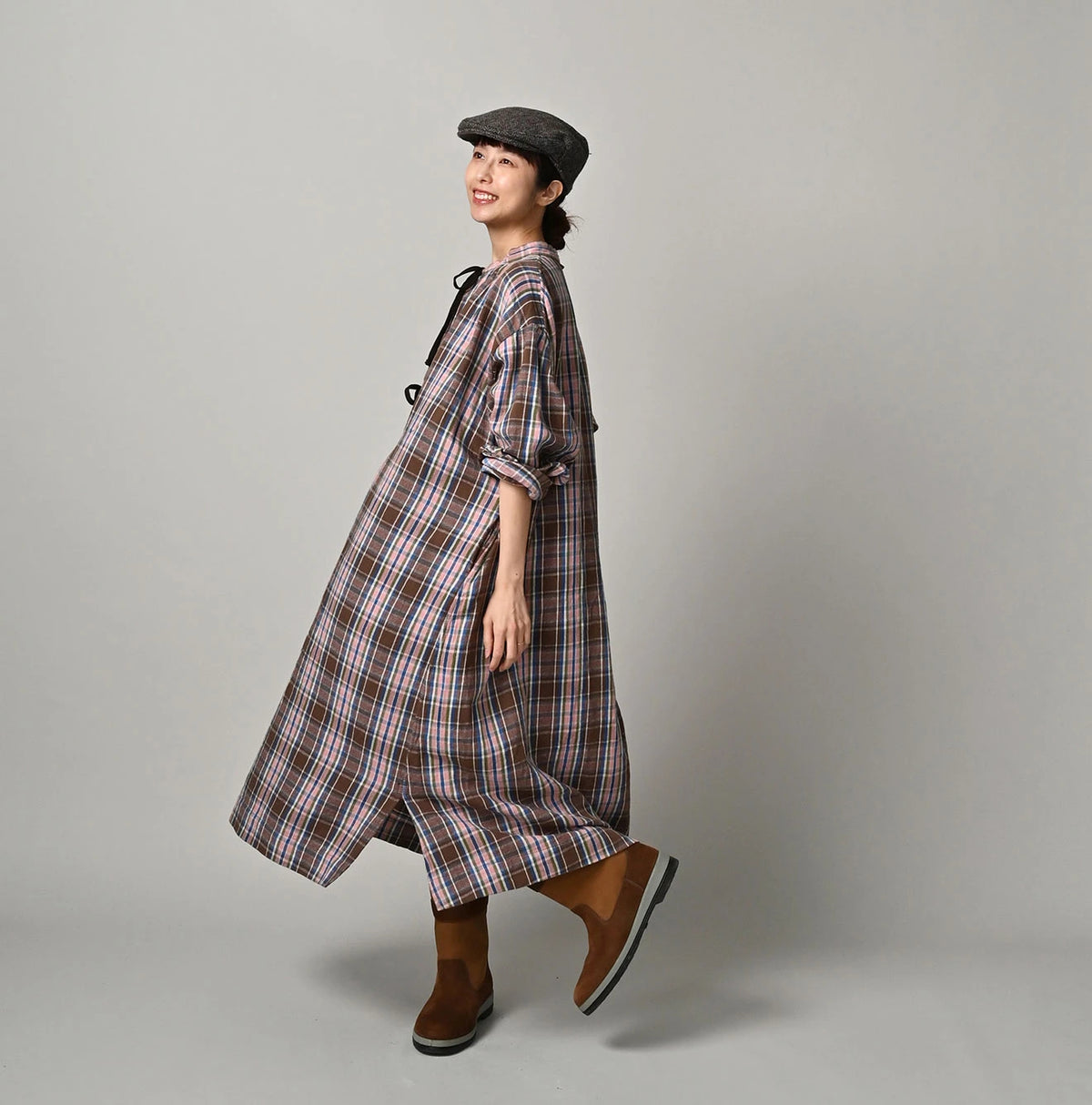 45R Zakkuri Flannel Mountain Smock Dress