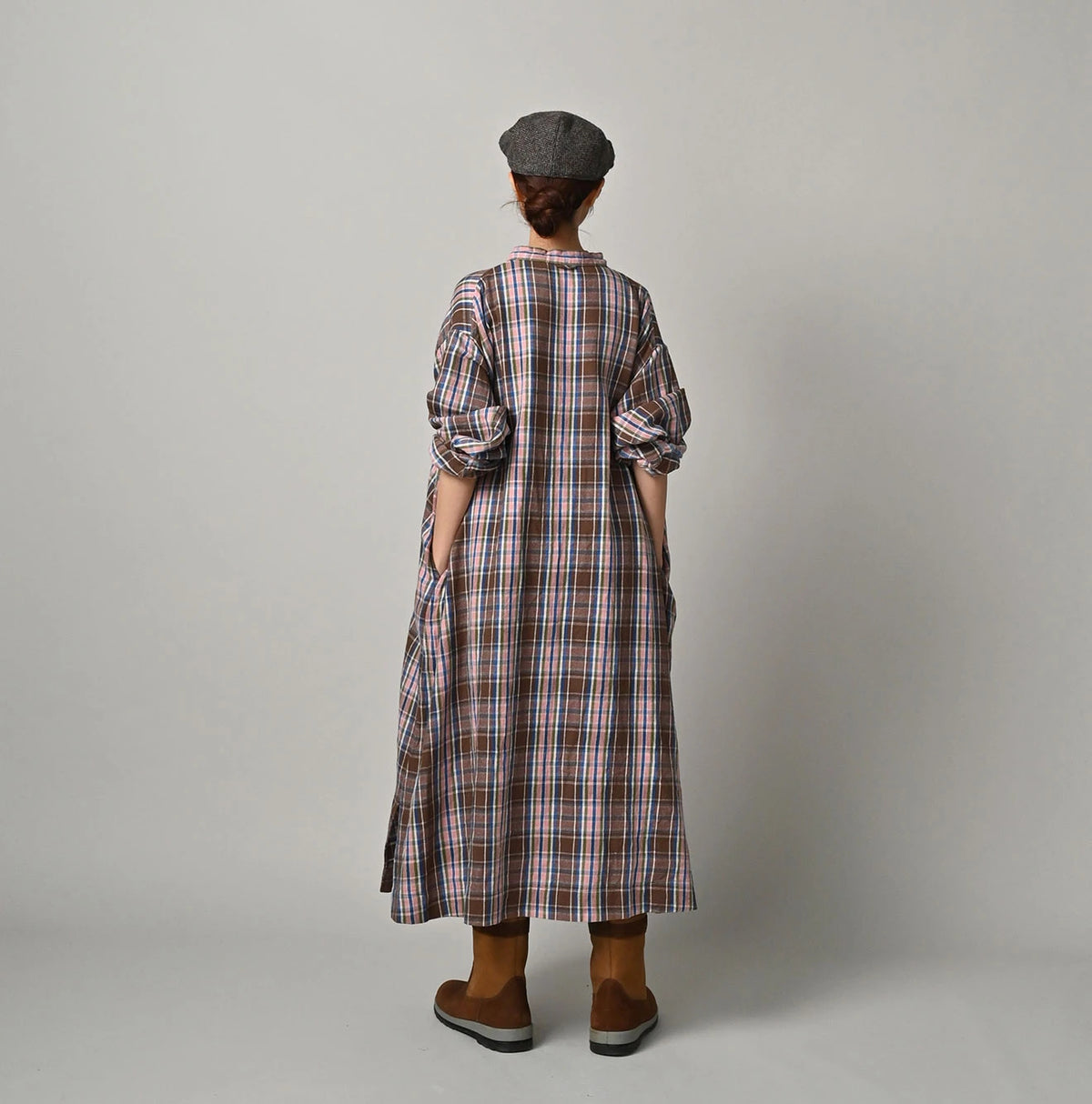 45R Zakkuri Flannel Mountain Smock Dress