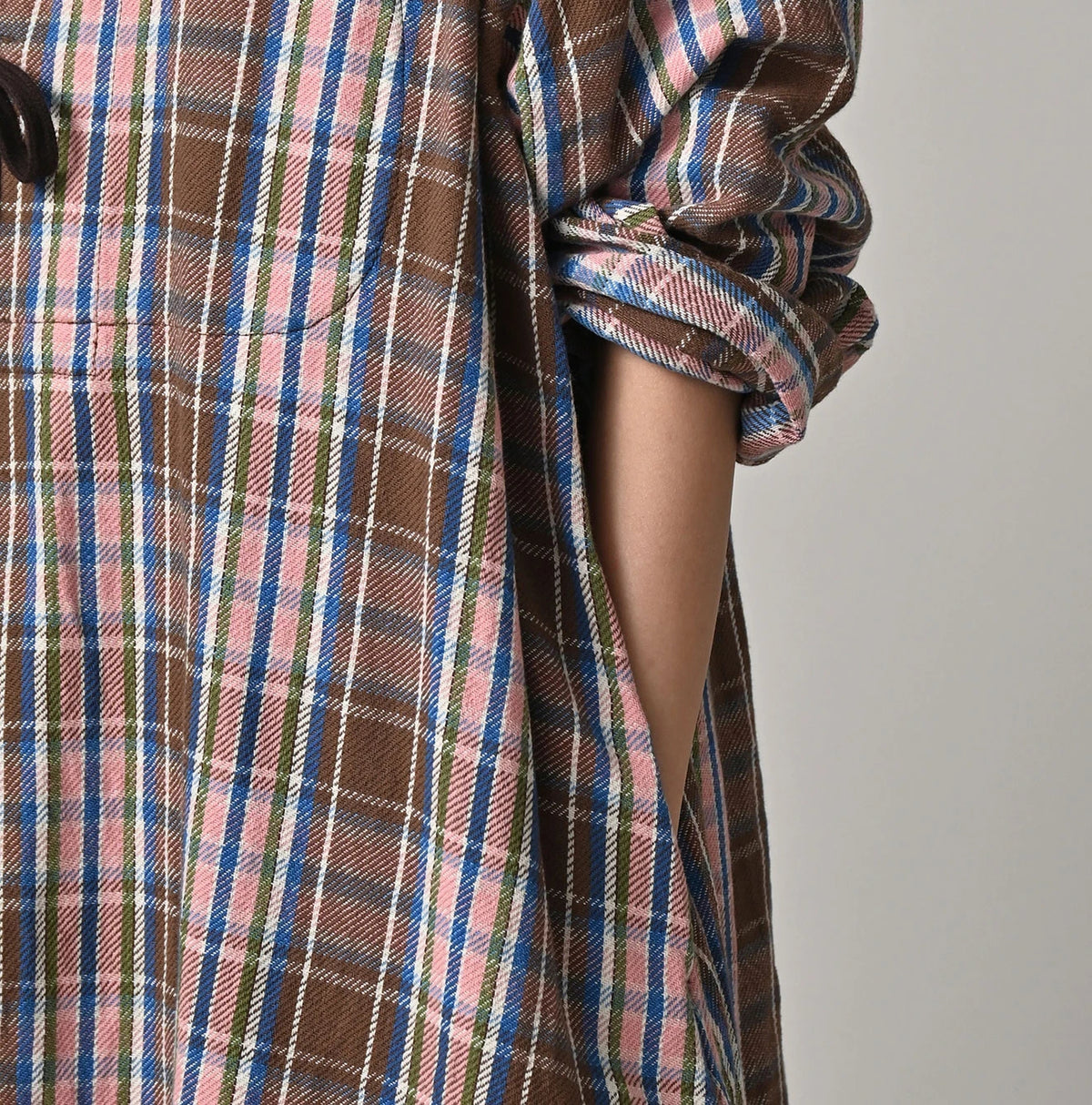 45R Zakkuri Flannel Mountain Smock Dress