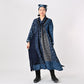 45R Indigo Bassen Mix Double-woven Flower Patchwork Dress