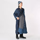 45R Indigo Bassen Mix Double-woven Flower Patchwork Dress