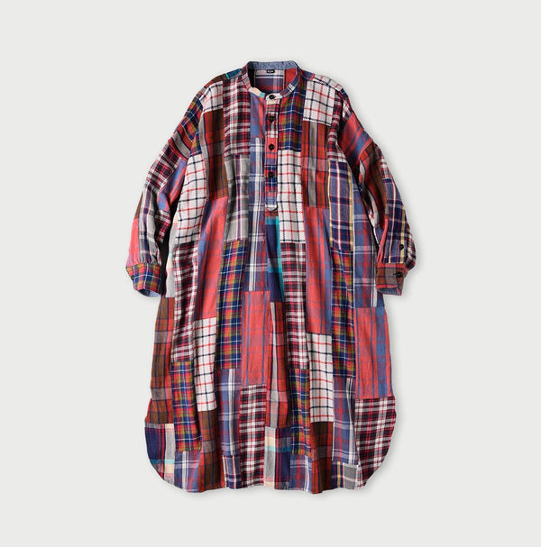 Flannel Patchwork Big Shirt Dress - 45R by 45rpm studio