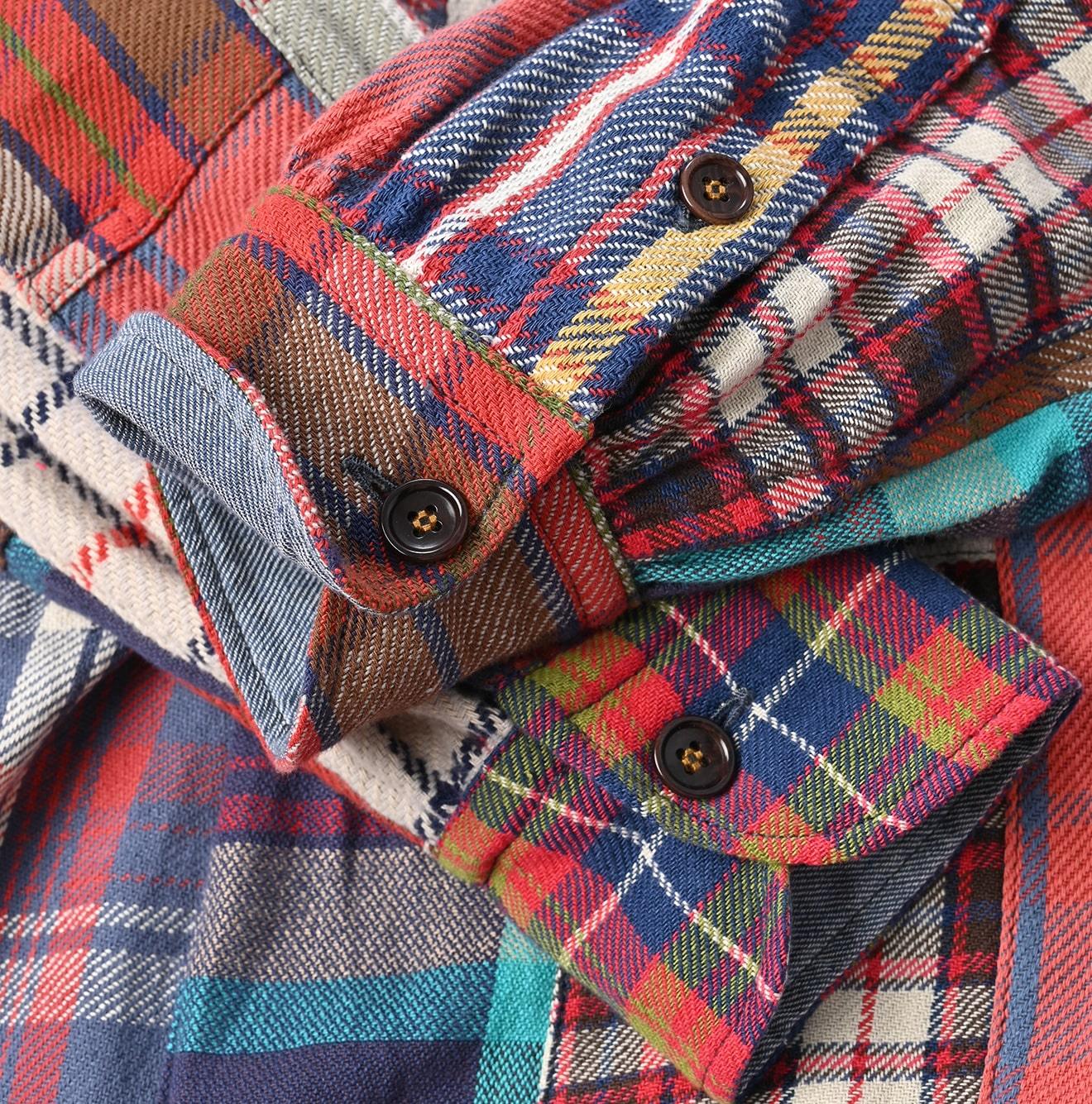 Flannel Patchwork Big Shirt Dress - 45R by 45rpm studio