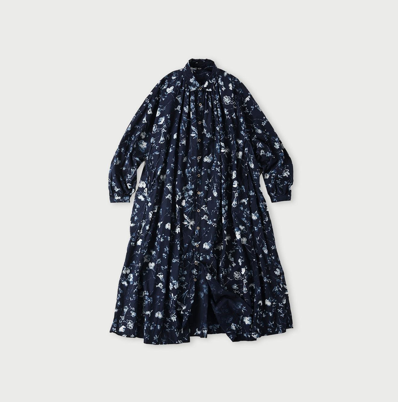 Indigo Winter Flower Kushukushu Dress