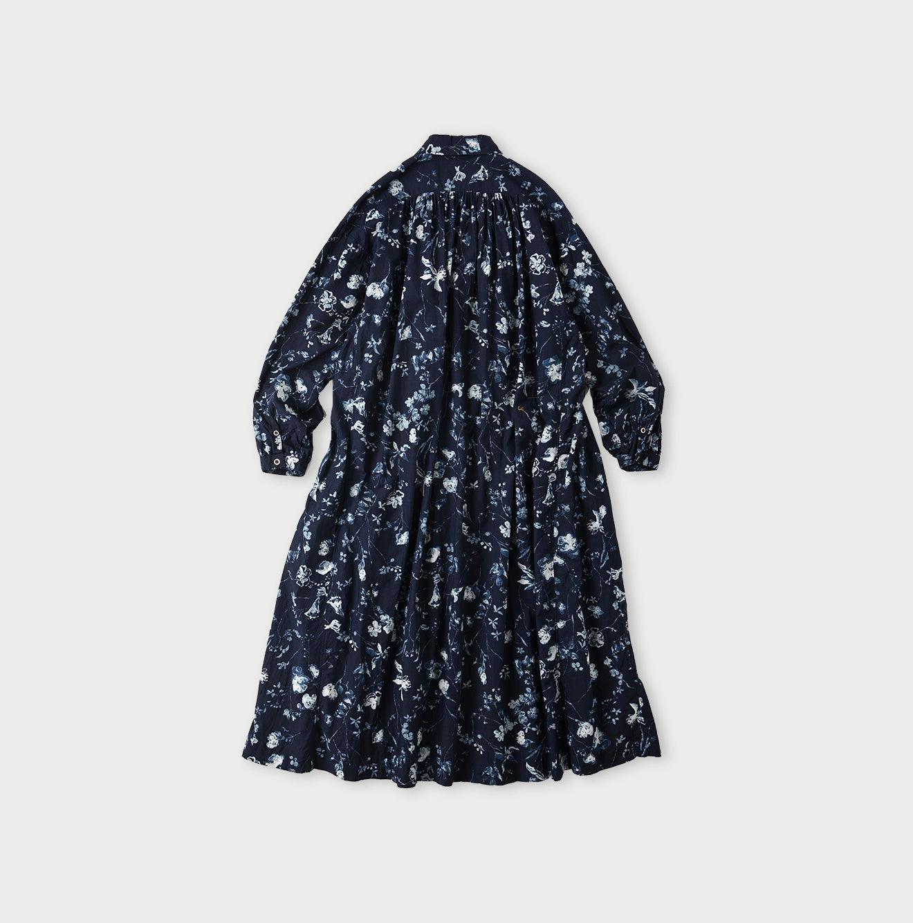 Indigo Winter Flower Kushukushu Dress