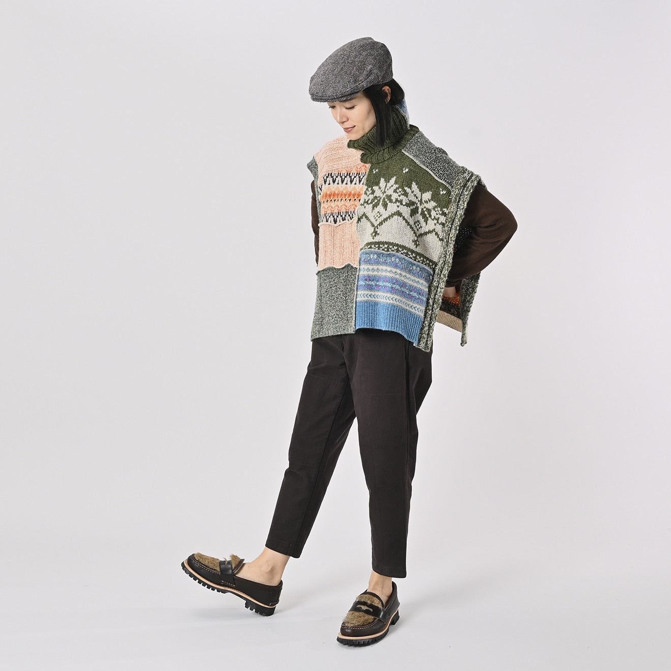 45R Tamatebako Patchwork Poncho