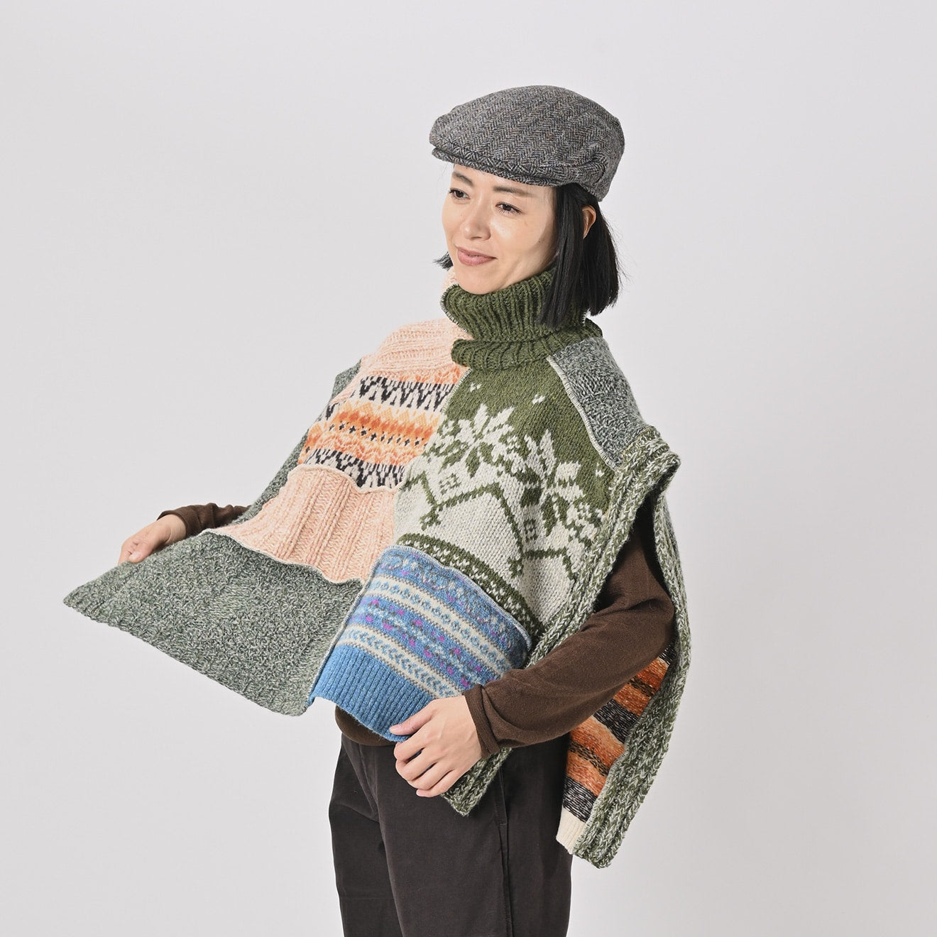 45R Tamatebako Patchwork Poncho