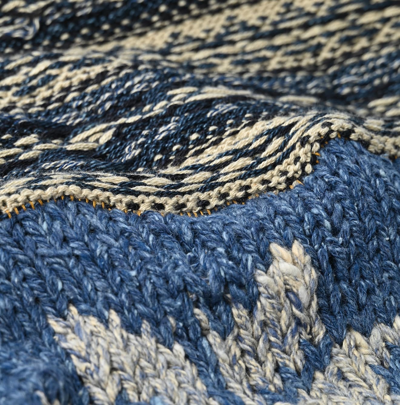 Indigo Tamatebako Patchwork Poncho - 45R by 45rpm studio