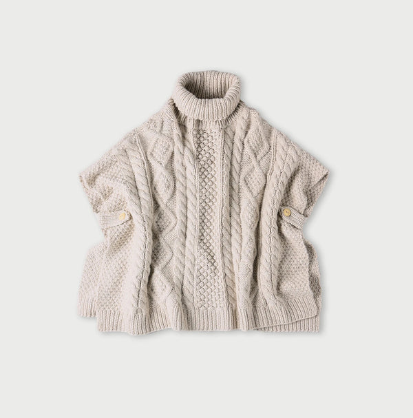 45R Cashmere Aran Poncho