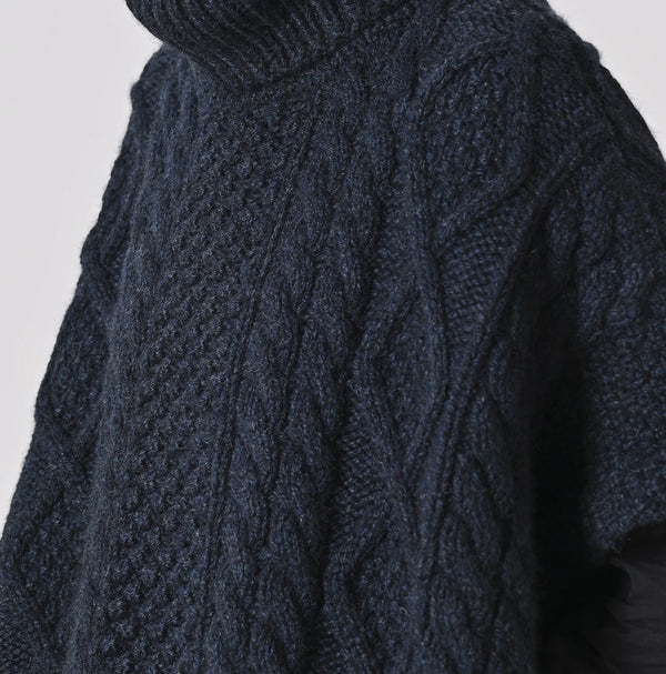 45R Cashmere Aran Poncho