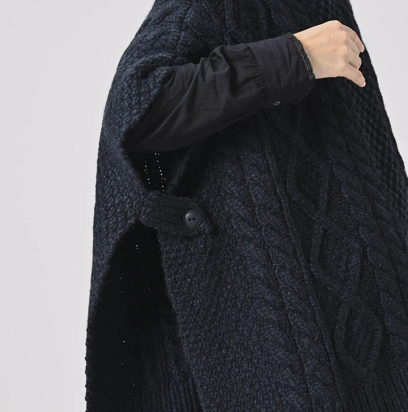 45R Cashmere Aran Poncho - Image 8