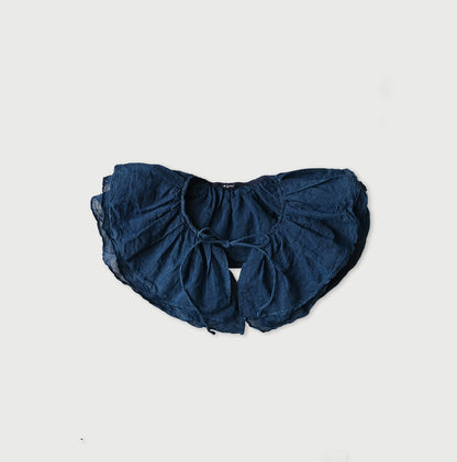 45R Ai Indigo Silk Cotton Petal Collar