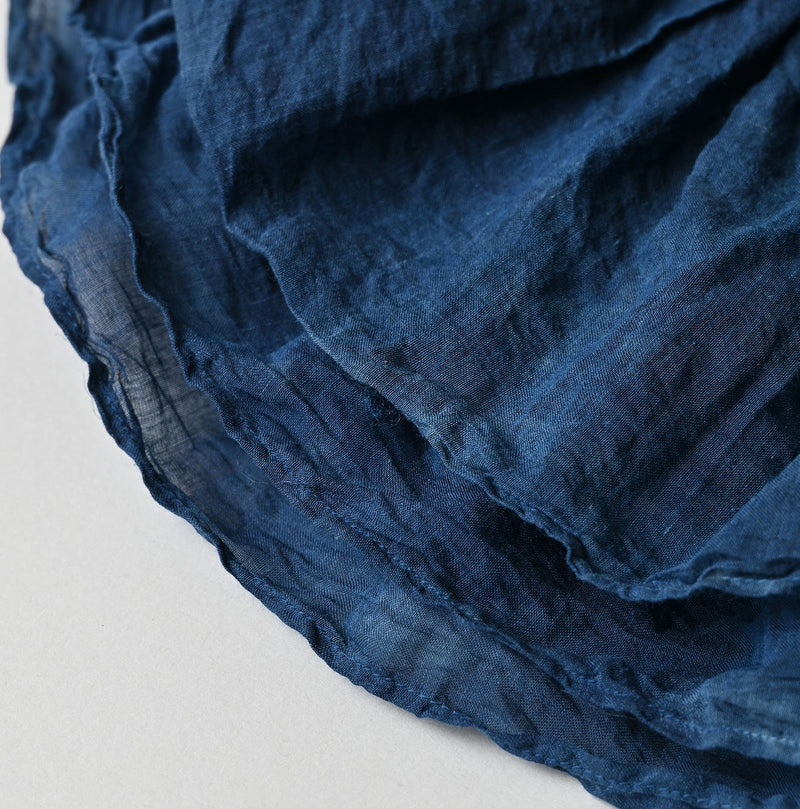 45R Ai Indigo Silk Cotton Petal Collar