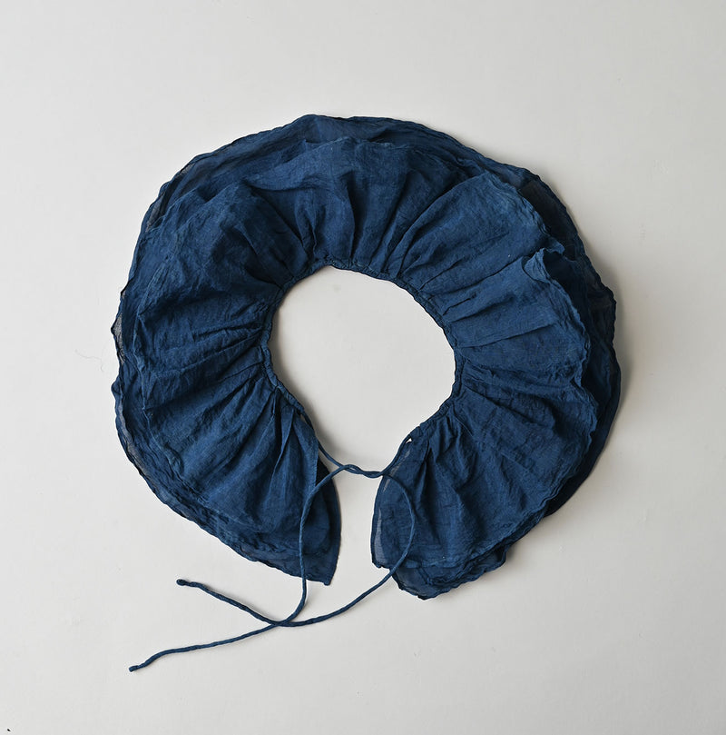 45R Ai Indigo Silk Cotton Petal Collar