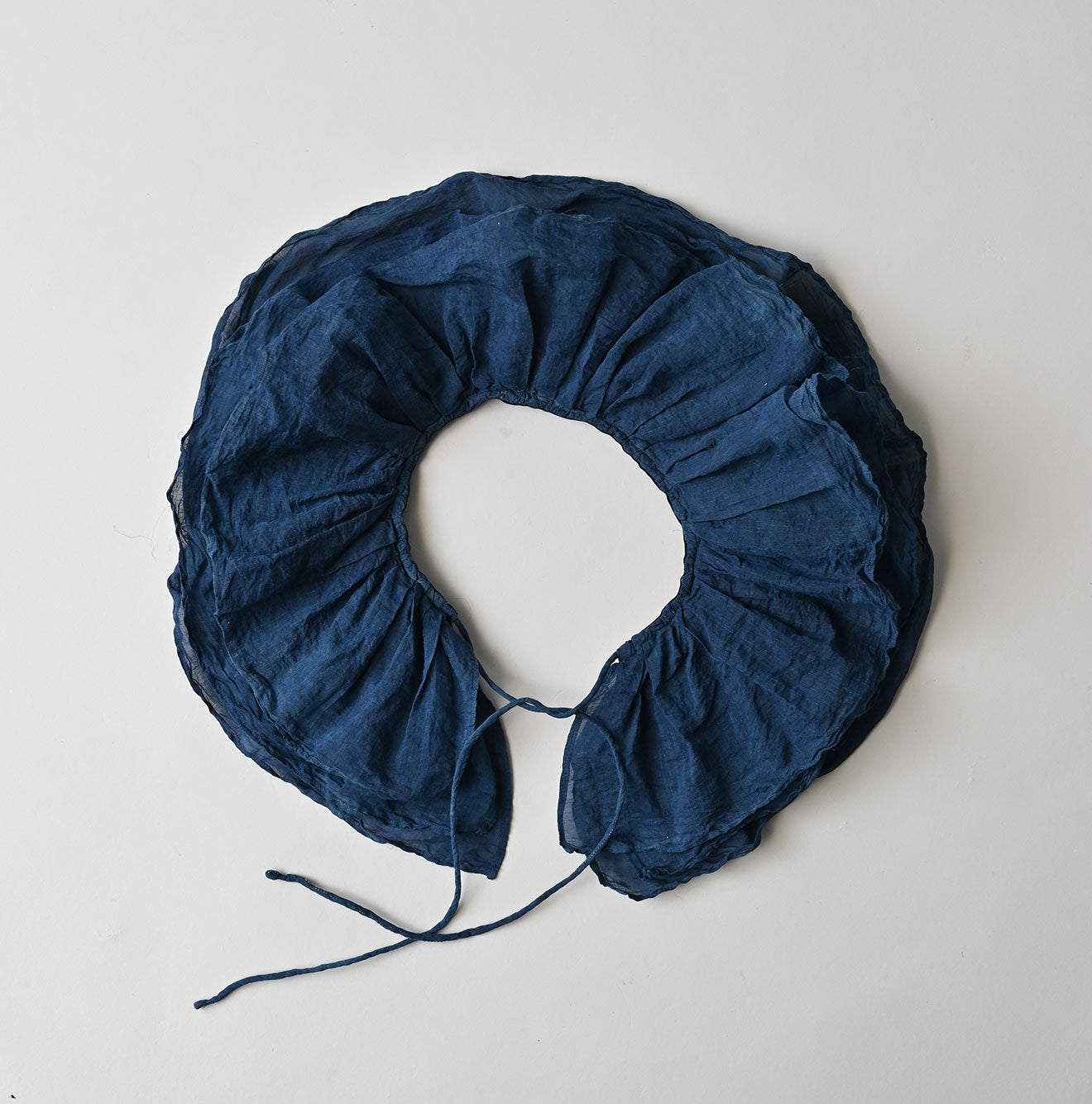 45R Ai Indigo Silk Cotton Petal Collar