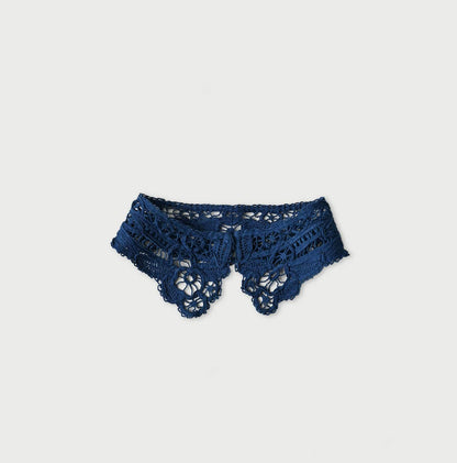 45R Ai Indigo Ribbon Lace Collar Petit