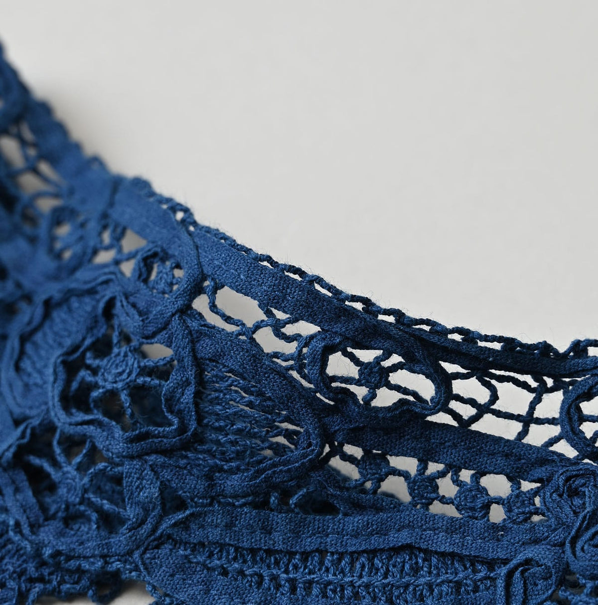 45R Ai Indigo Ribbon Lace Collar Petit