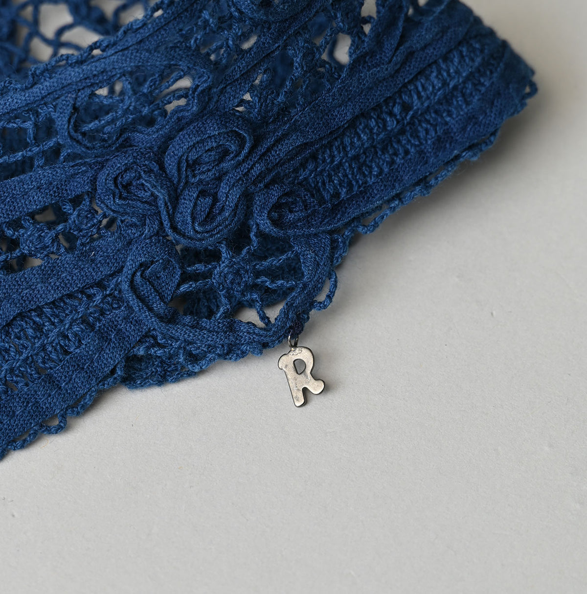 45R Ai Indigo Ribbon Lace Collar Petit