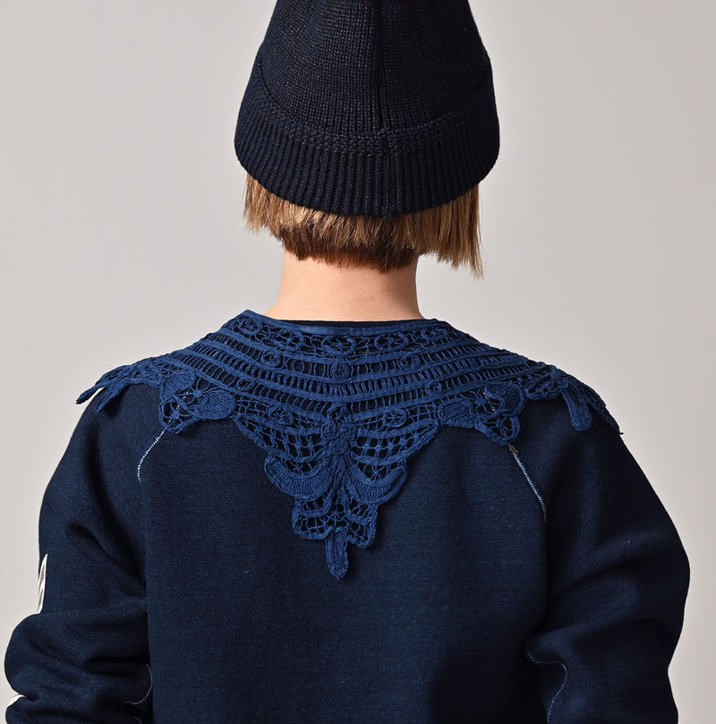 45R Ai Indigo Ribbon Lace Collar Grand