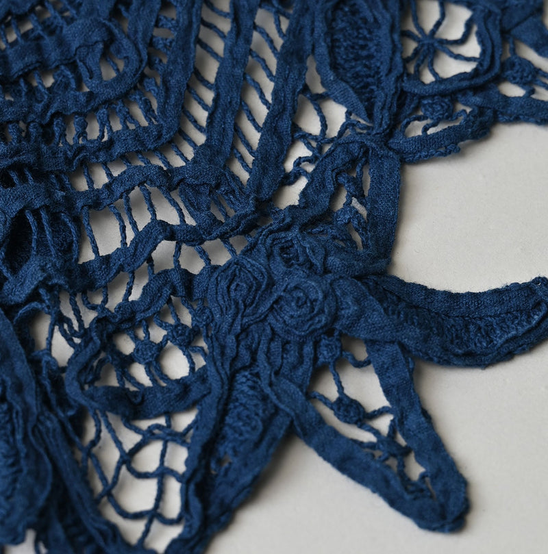 45R Ai Indigo Ribbon Lace Collar Grand