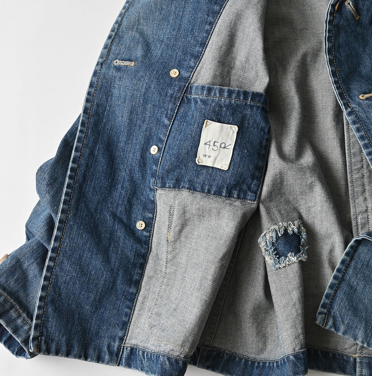 45R Rye Mugi Denim Annie W-jacket Distressed