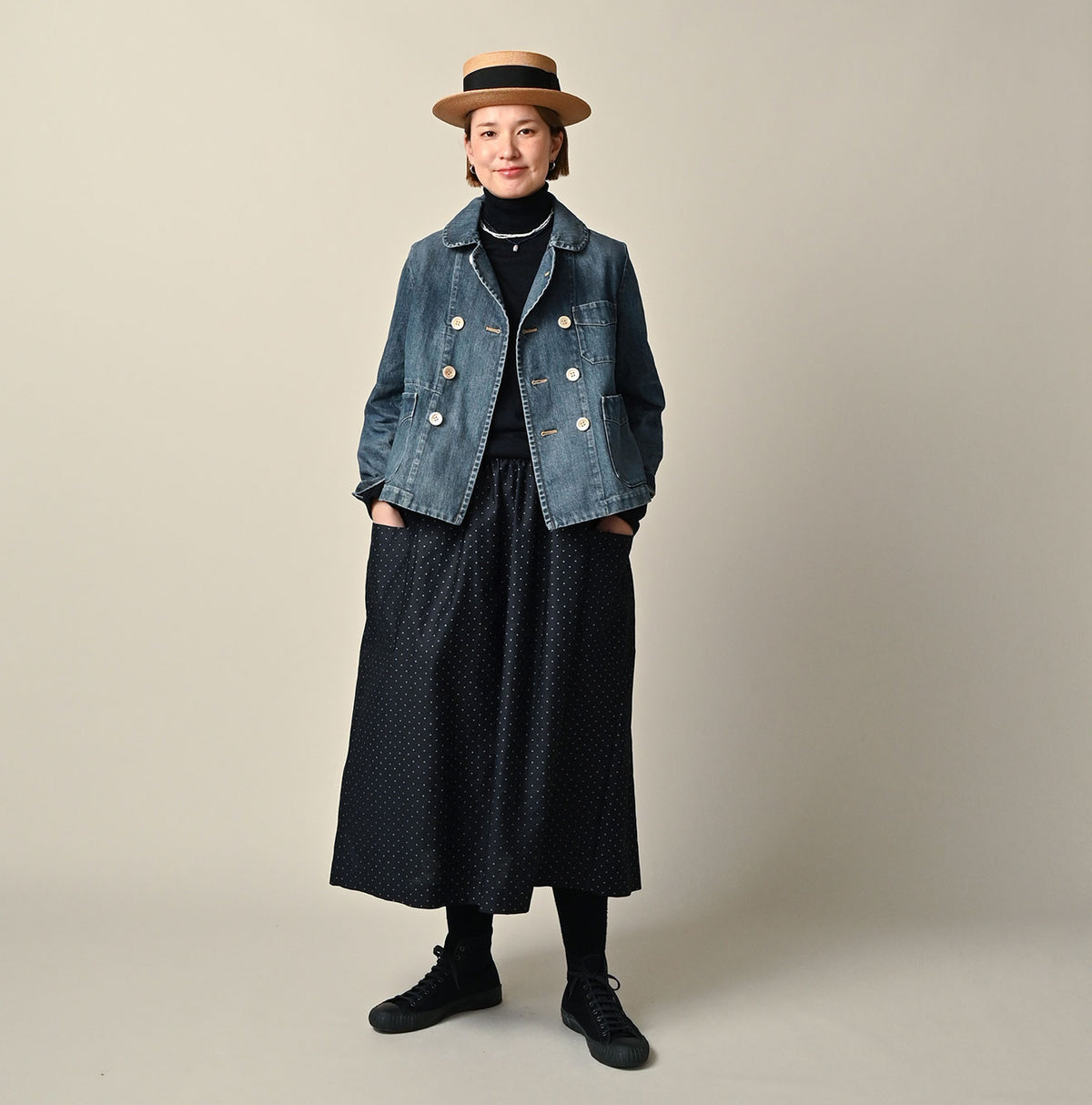 45R Rye Mugi Denim Annie W-jacket Distressed