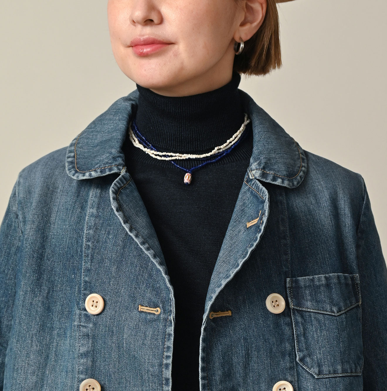 45R Rye Mugi Denim Annie W-jacket Distressed