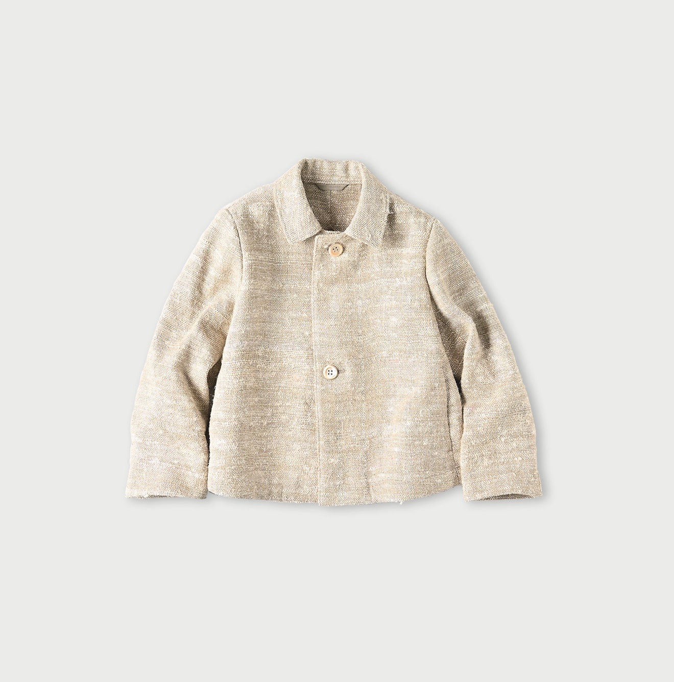 Linen Silk Tweed Square Jacket