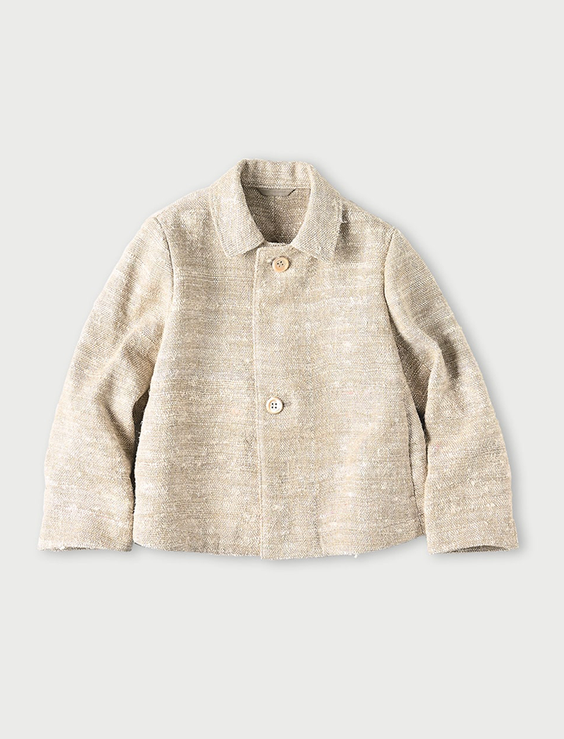 Linen Silk Tweed Square Jacket