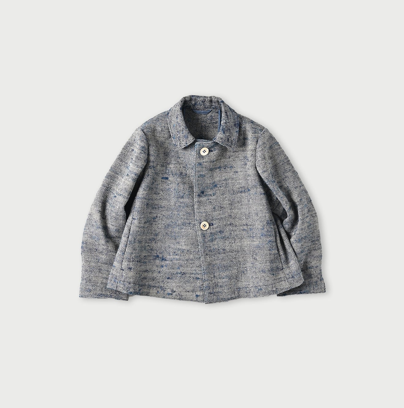 Ai Indigo Linen Silk Tweed Square Jacket (Size 3)