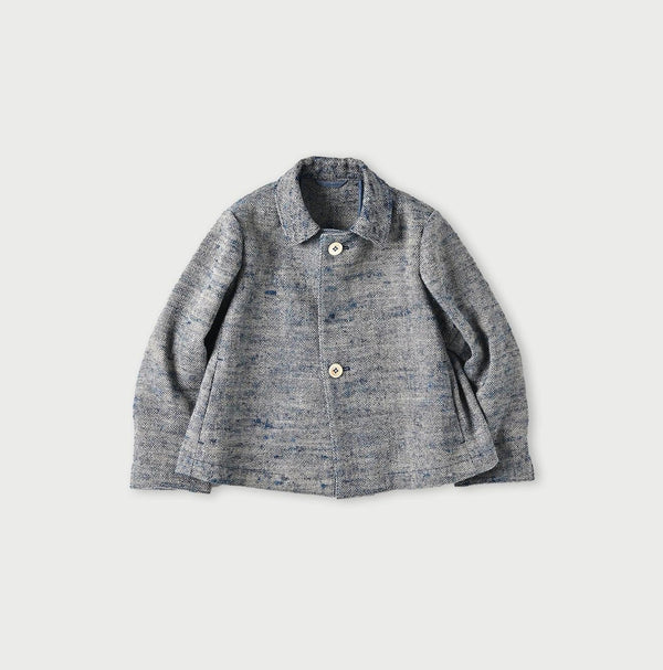 Ai Indigo Linen Silk Tweed Square Jacket - 45R by 45rpm studio