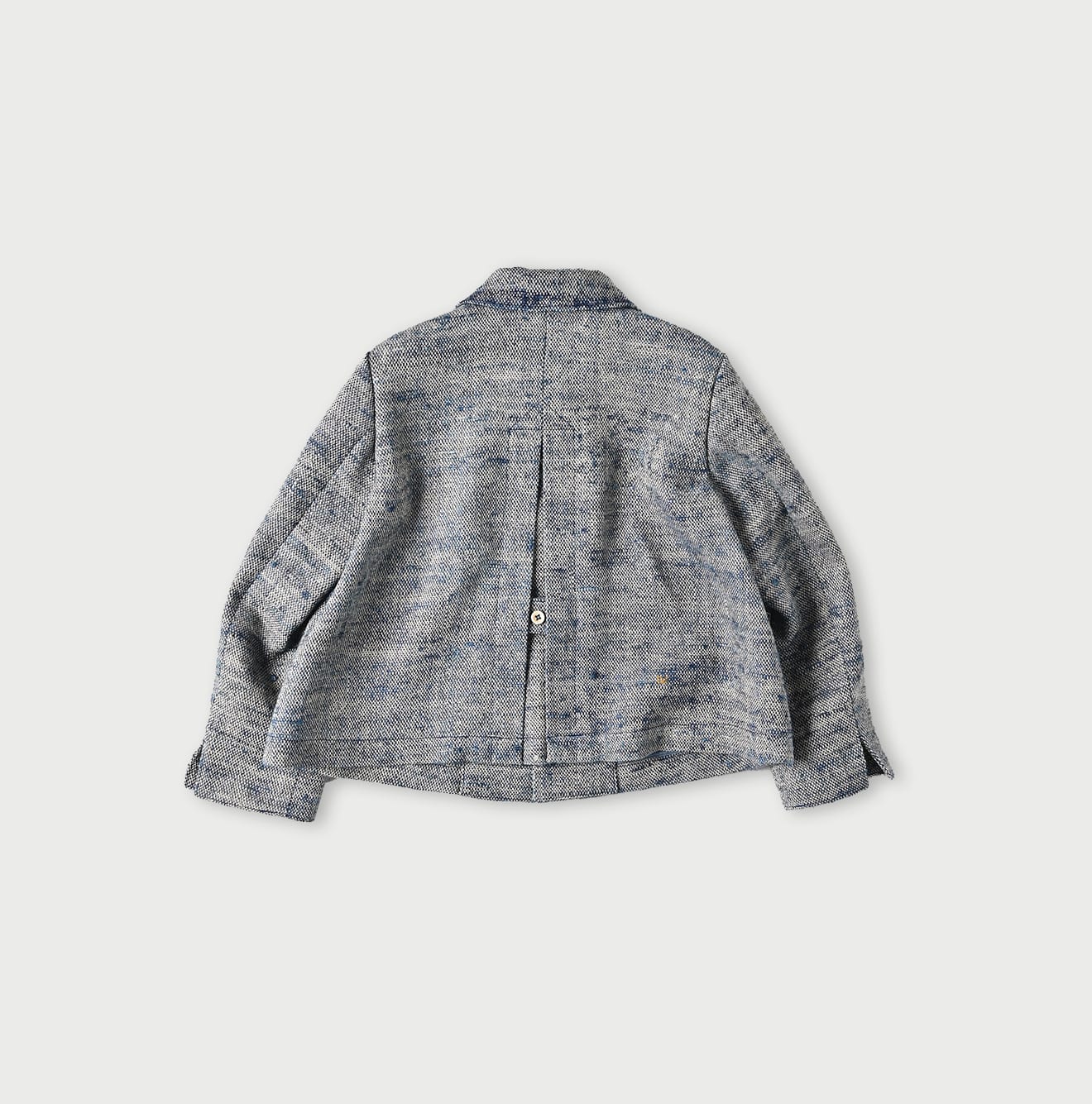 45R Ai Indigo Linen Silk Tweed Square Jacket