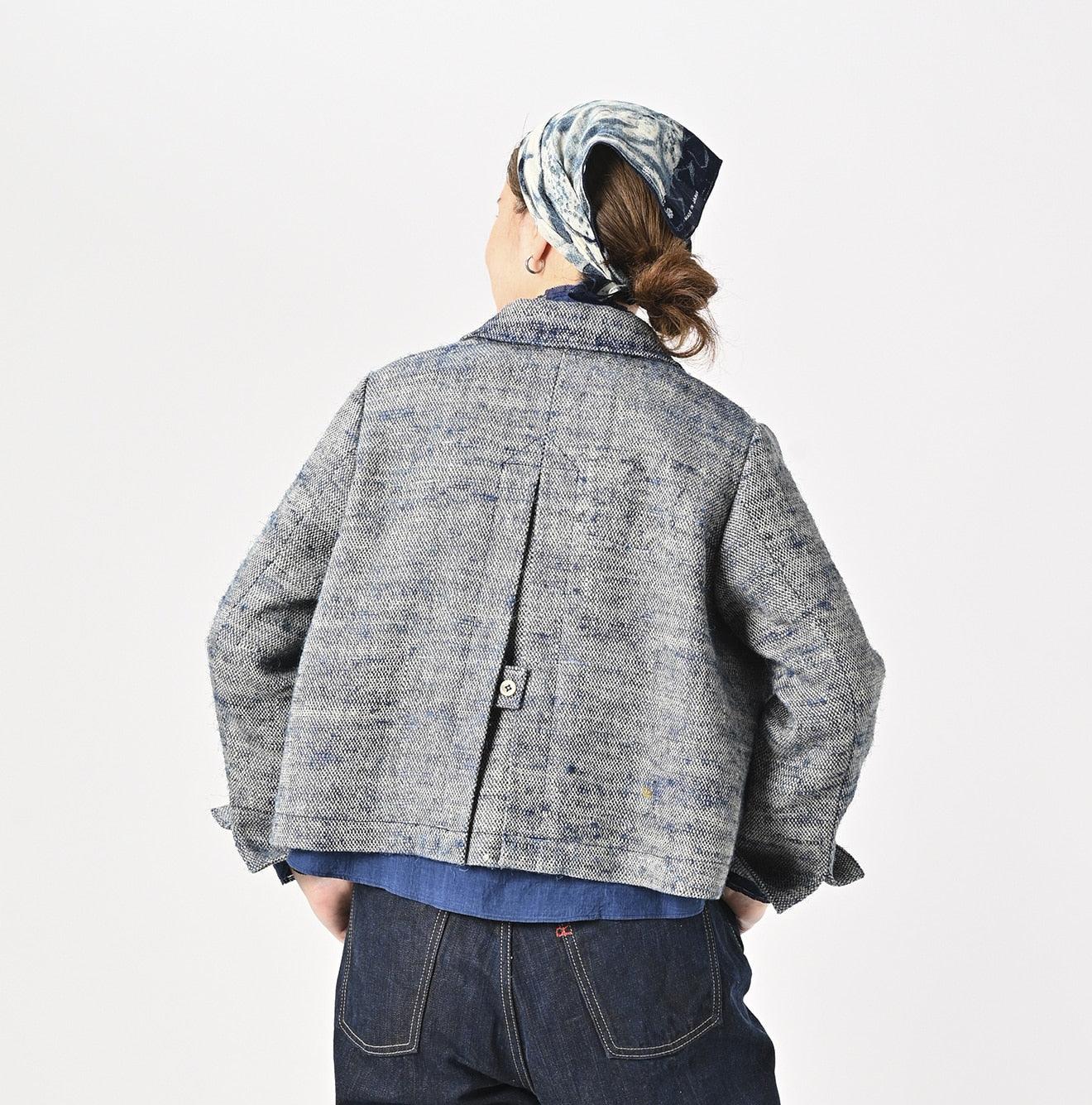 Ai Indigo Linen Silk Tweed Square Jacket - 45R by 45rpm studio - Image 5