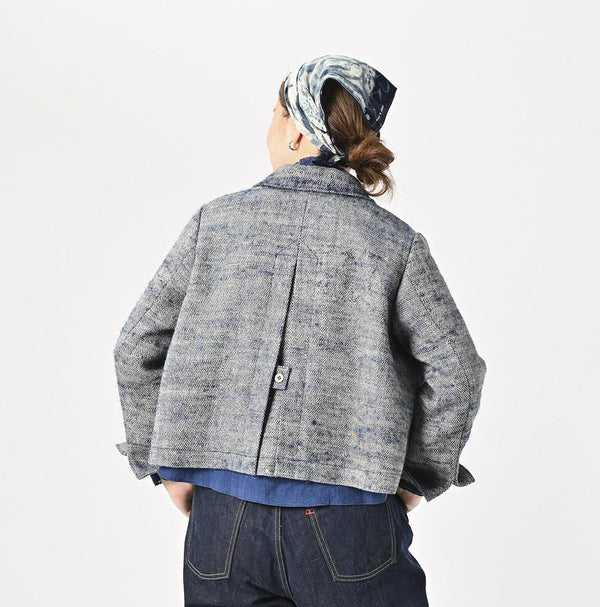 Ai Indigo Linen Silk Tweed Square Jacket - 45R by 45rpm studio