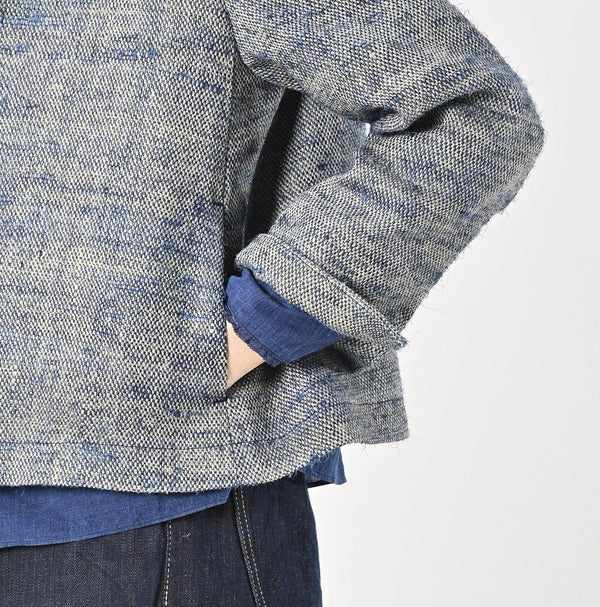 Ai Indigo Linen Silk Tweed Square Jacket - 45R by 45rpm studio