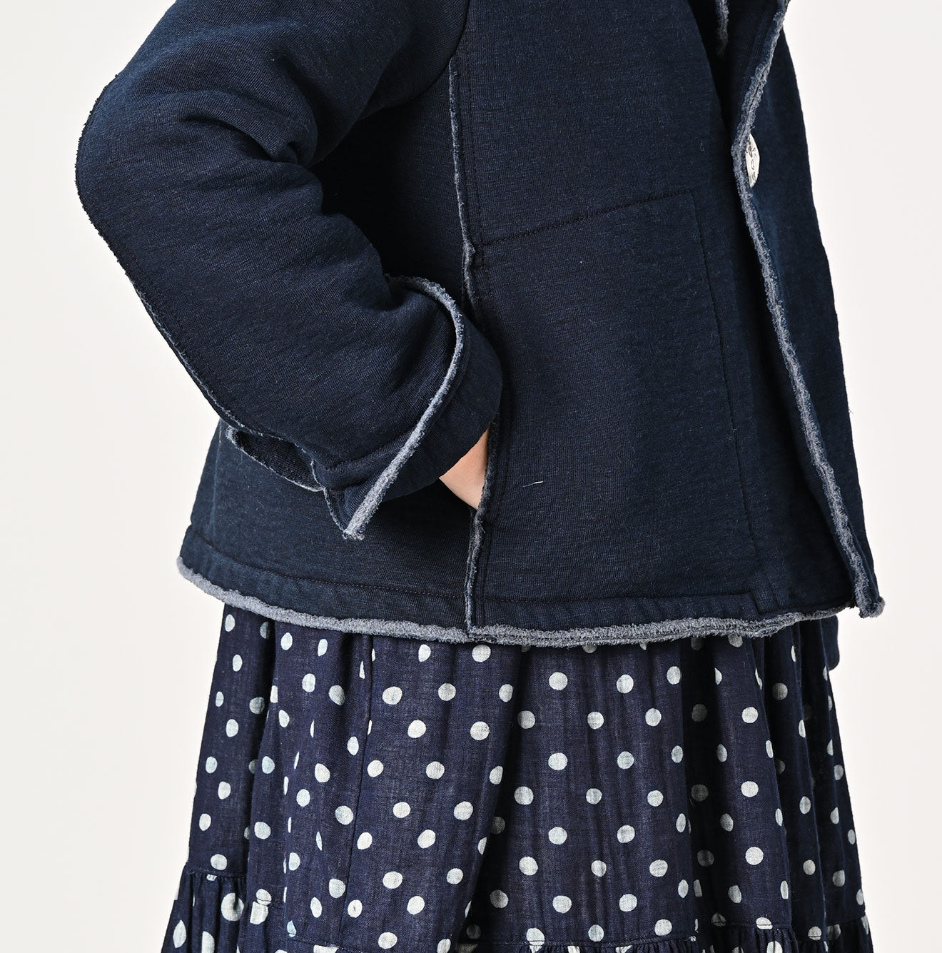 45R Indigo Hokkaido Cotton Fleece Jacket