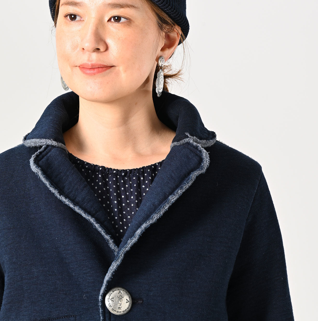 45R Indigo Hokkaido Cotton Fleece Jacket