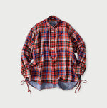 45R Gauze Doublecloth Boyfriend Plaid Blouse
