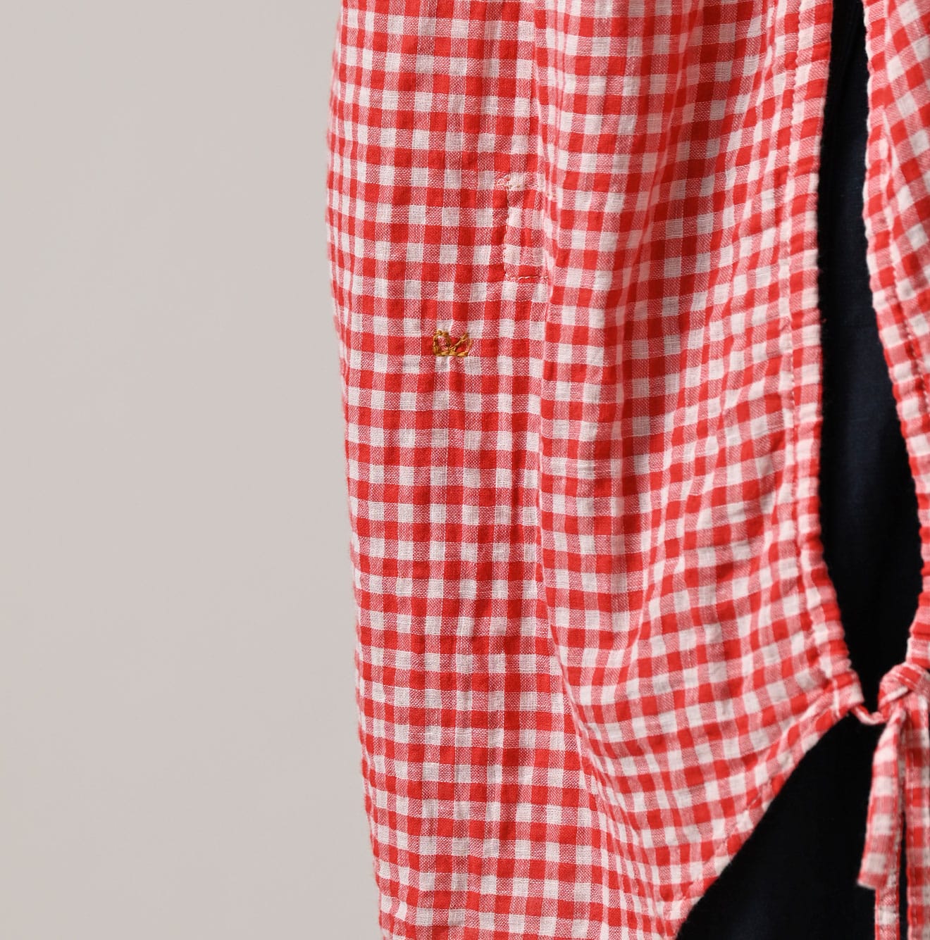 45R Gauze Doublecloth Boyfriend Plaid Blouse - Image 12