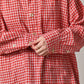 45R Gauze Doublecloth Boyfriend Plaid Blouse