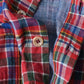 45R Gauze Doublecloth Boyfriend Plaid Blouse