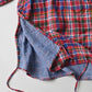 45R Gauze Doublecloth Boyfriend Plaid Blouse